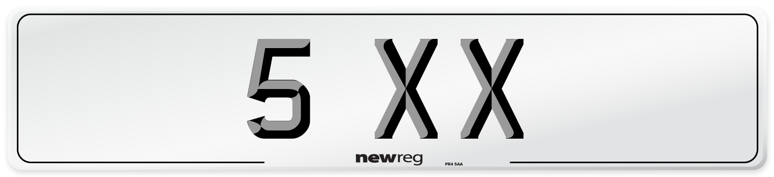 5 XX Number Plate from New Reg